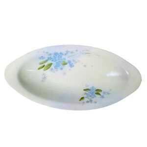 C.T. Altwasser Vintage Hand-Painted Oval Relish Plate Blue Floral Multicolor